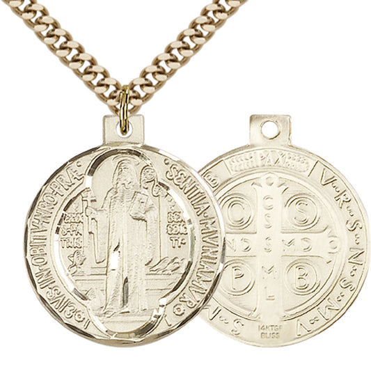 Saint Benedict Gold Medal and Chain