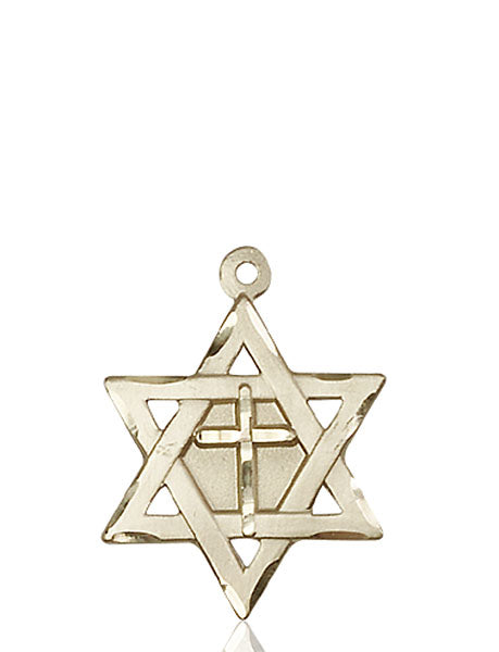 14 Karat Star of David and Cross Medal